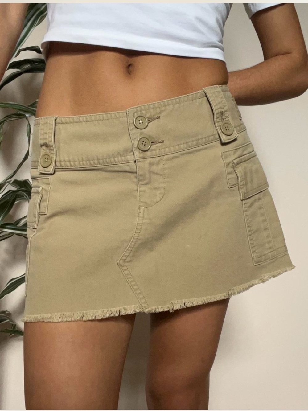 Vintage Abercrombie Beige Cargo Mini Skirt
